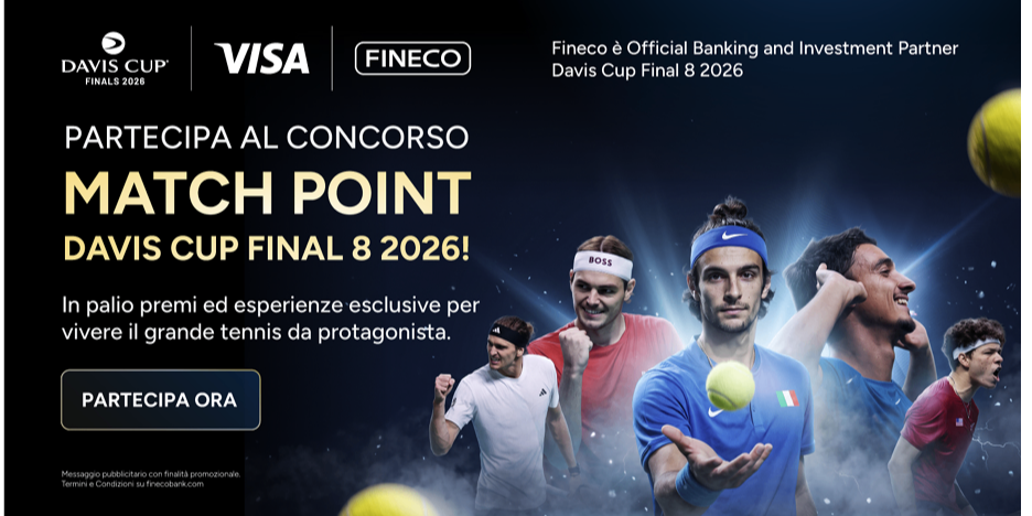 Copertina Vinci la Davis Cup 2026 con Fineco